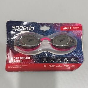 Speedo Pink Swim Goggles with Silver Mirrored Lenses